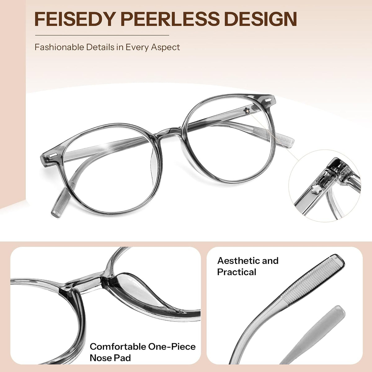 ÉÌƷͼƬ 27 | B0GT2R9GP7 | FEISEDY Photochromic Blue Light Blocking Glasses Fashion Women Men B1238