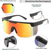 ÉÌƷͼƬ 17 | B0CFFGCBZ6 | FEISEDY Sunglasses Women Men Sports, 80s Visor Retro Neon Square Sun Glasses, Miorred Shades UV400 B0004