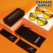 ÉÌƷͼƬ 15 | B0FX4NQCGM | FEISEDY 2Pack Night Driving Glasses Over Glasses with Yellow Lenses Fit Over Polarized Nighttime Sunglasses B0331