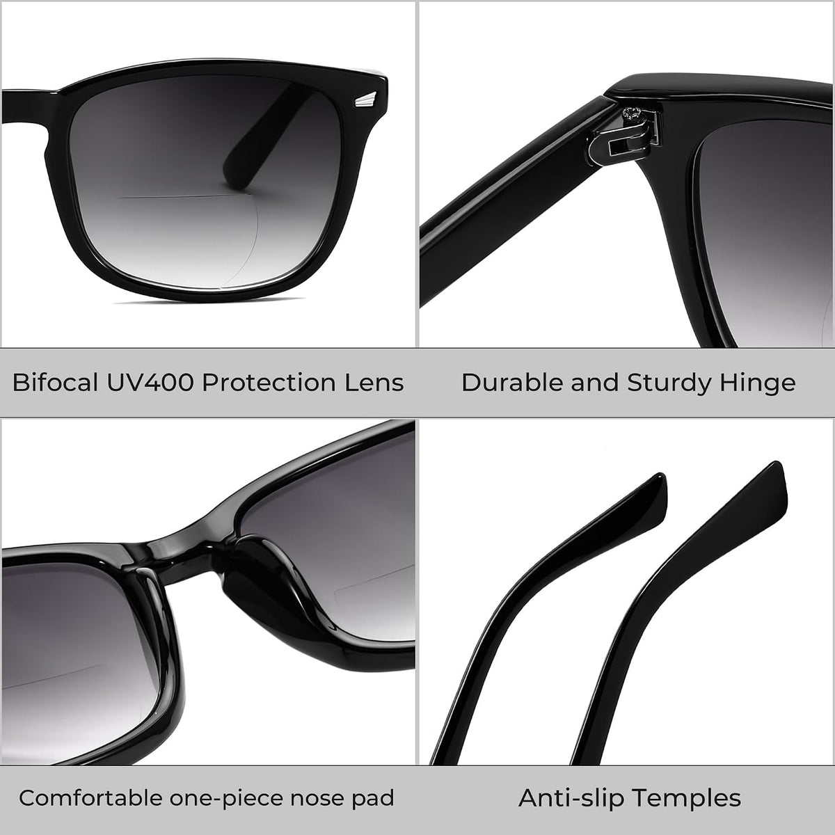 ÉÌƷͼƬ 20 | B0DFPVZVTV | FEISEDY Classic Bifocal Reader Sunglasses for Women Men Square Blue Light Reading Glasses B0231