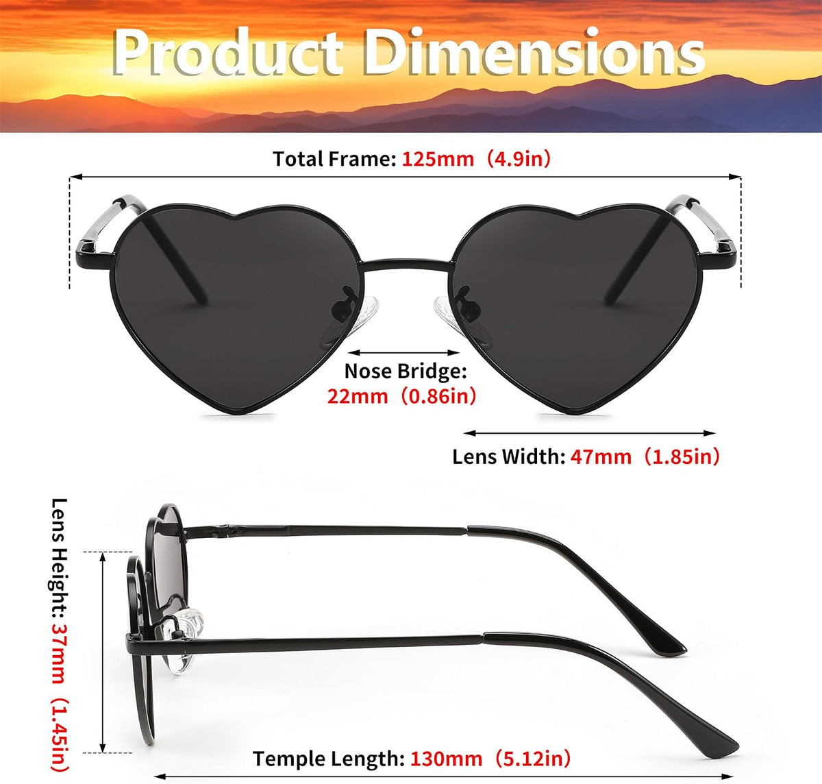 ÉÌƷͼƬ 18 | B0CGZFPWJZ | FEISEDY Polarized Heart Sunglasses for Women Men, UV400 Protection B2851