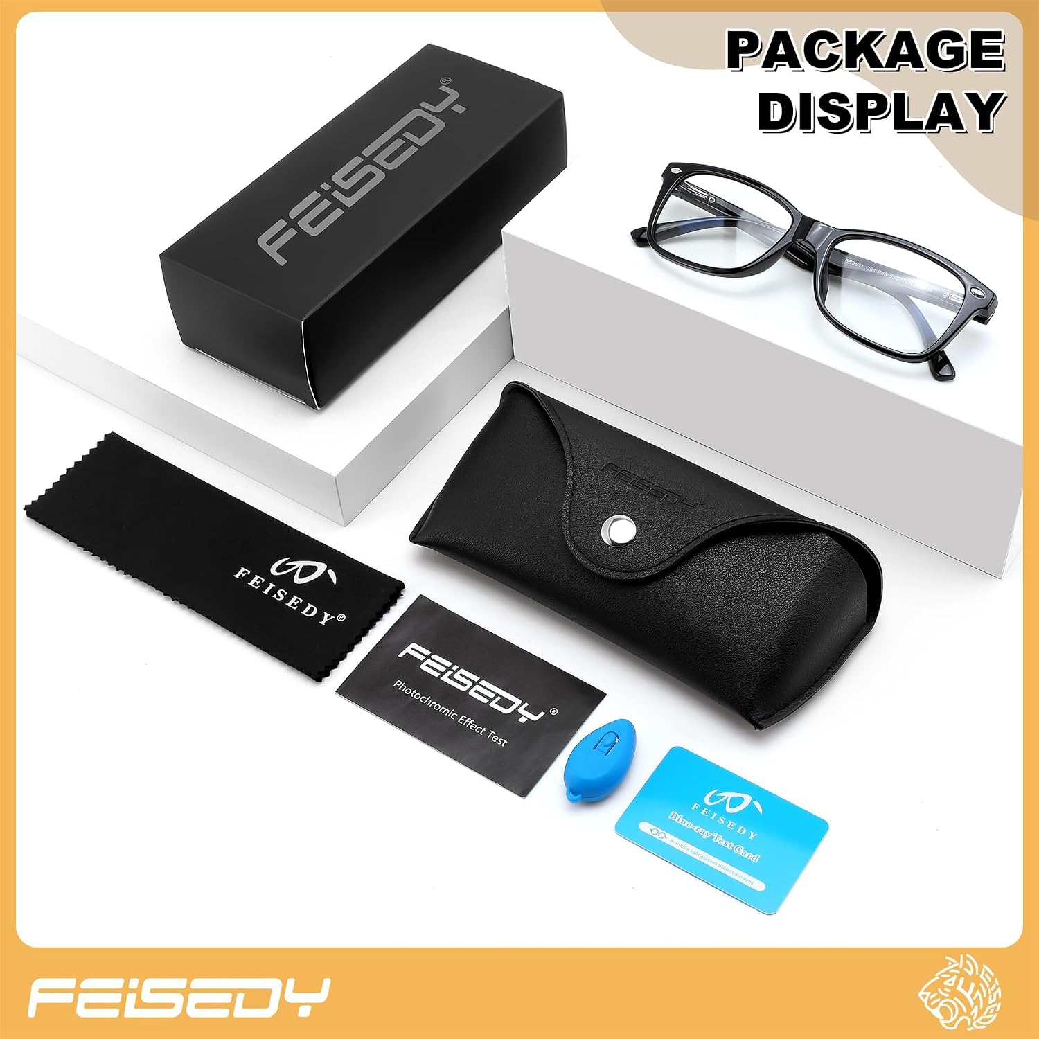 商品图片 13 | B0GKNCMTFX | FEISEDY Blue Light Blocking Photochromic Glasses UV400 Protection B1264