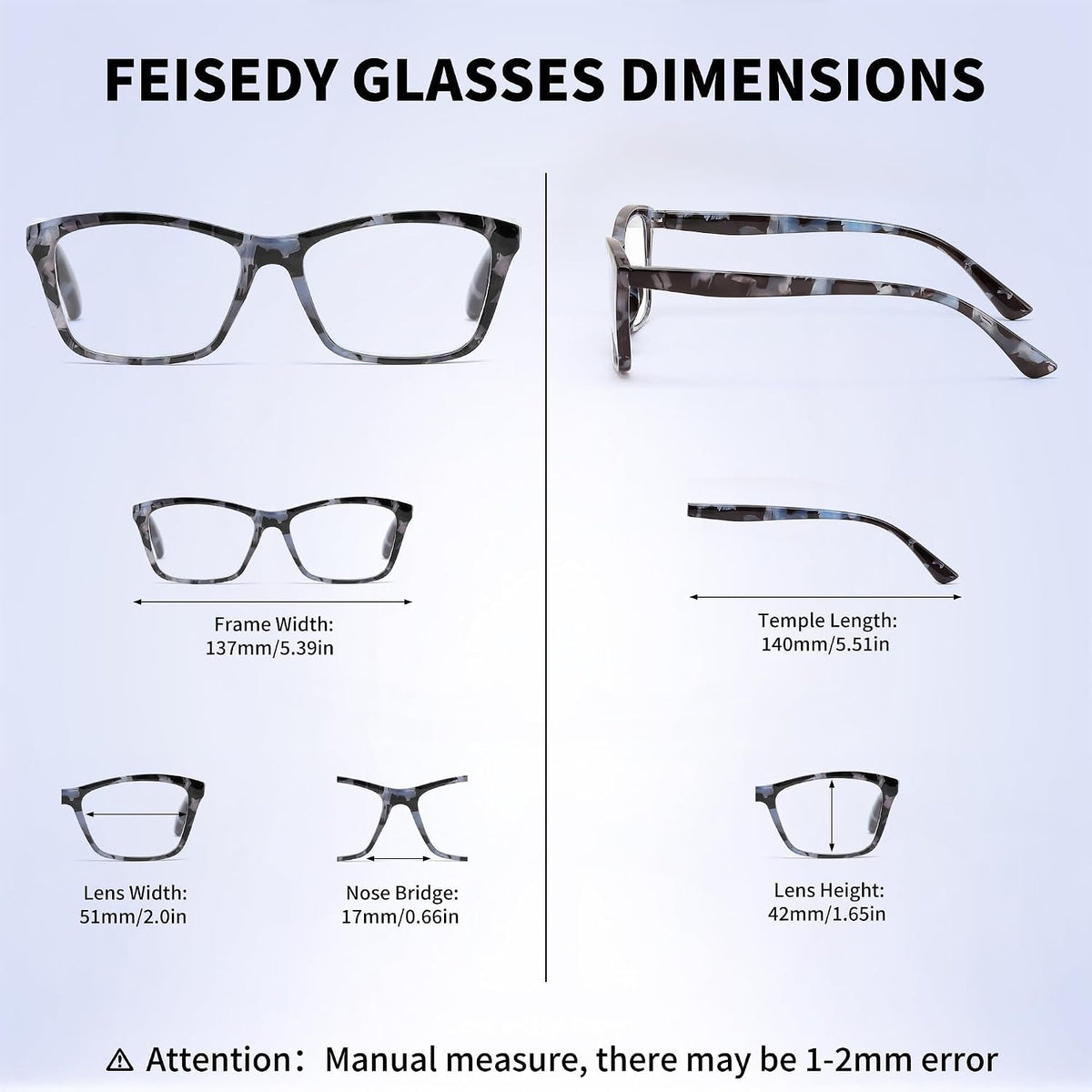 ÉÌƷͼƬ 6 | B0FZTKZ12C | FEISEDY 3 Pack Blue Light Reading Glasses Women Men Rectangular B0368