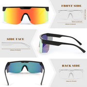 ÉÌƷͼƬ 16 | B0CFFGCBZ6 | FEISEDY Sunglasses Women Men Sports, 80s Visor Retro Neon Square Sun Glasses, Miorred Shades UV400 B0004