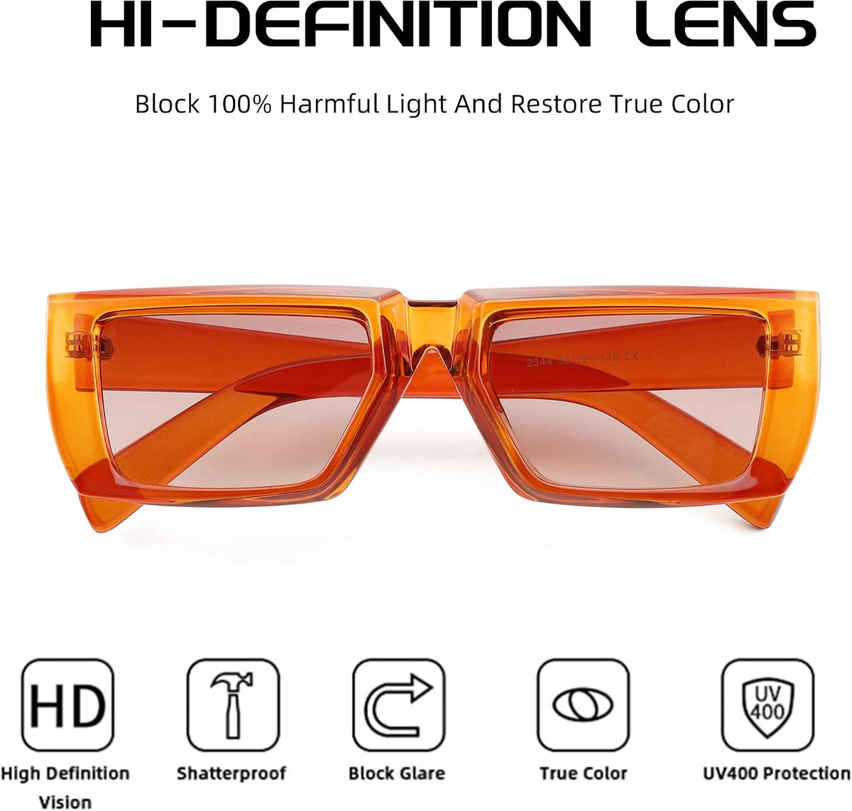 ÉÌƷͼƬ 5 | B0BFZXMDLD | FEISEDY Small Rectangle Sunglasses for Women Men Retro Trendy Thick Plastic Frame Sunglasses Y2K Futuristic Glasses B2339