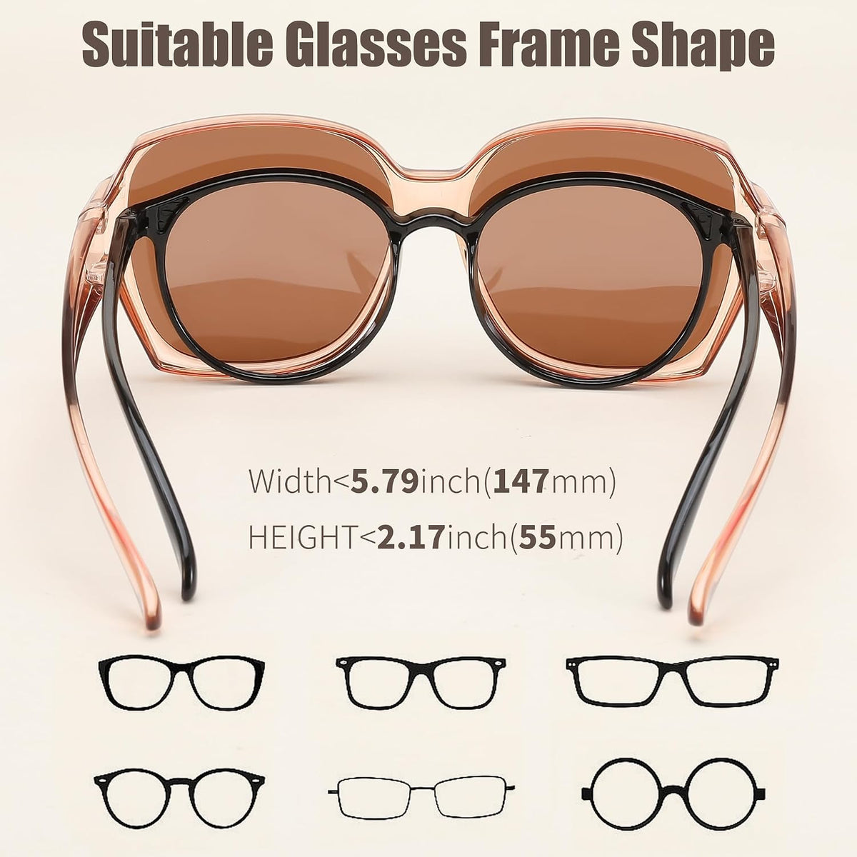 ÉÌƷͼƬ 19 | B0CPJ88KXS | FEISEDY Fit Over Glasses Sunglasses Polarized for Women Sunglasses Over Prescription Glasses Oversized UV Protection B1114
