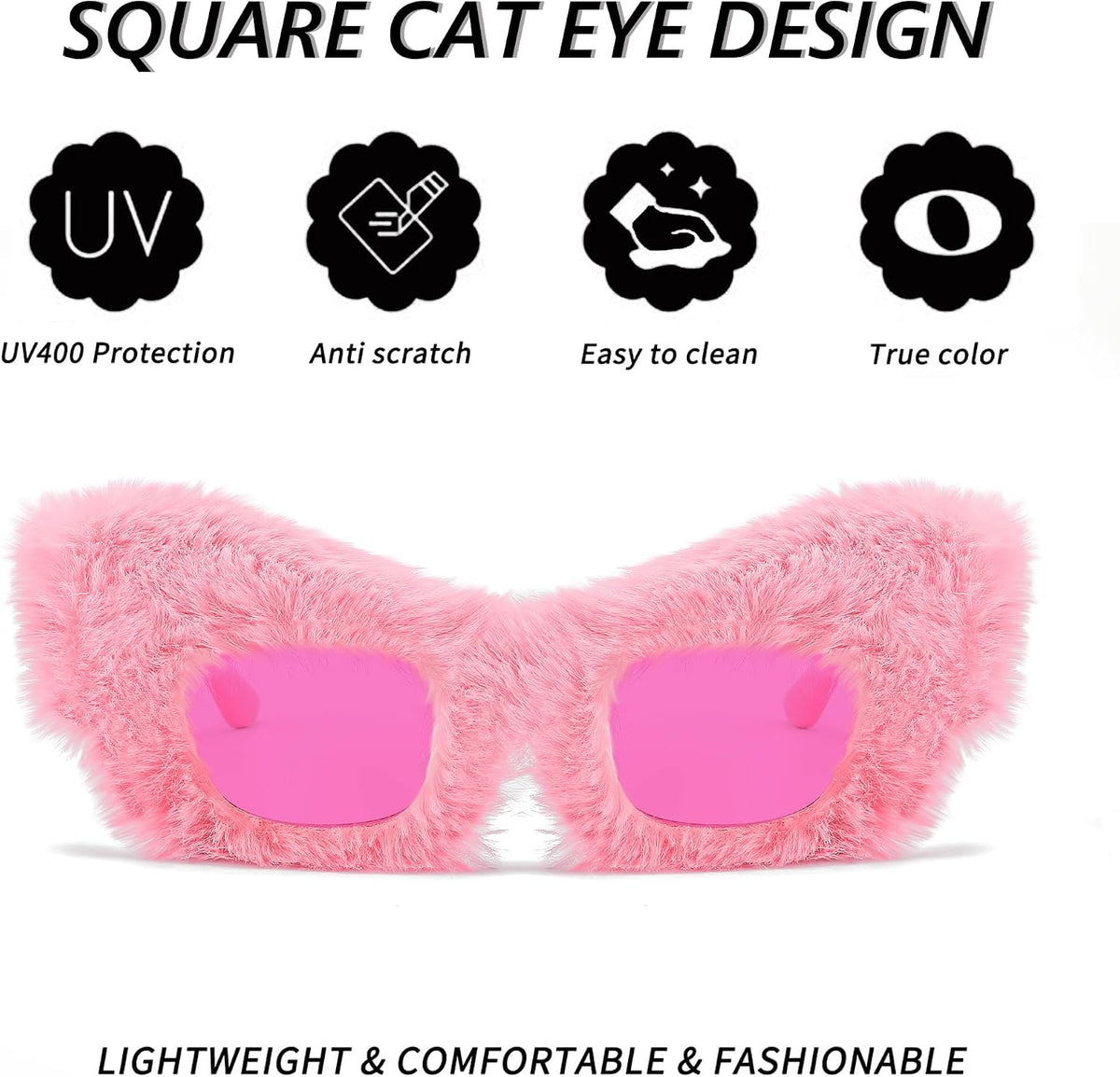 ÉÌƷͼƬ 69 | B09PN9V5N6 | FEISEDY Sunglasses Women Plush Fuzzy Soft Velvet Party Masquerade B2877