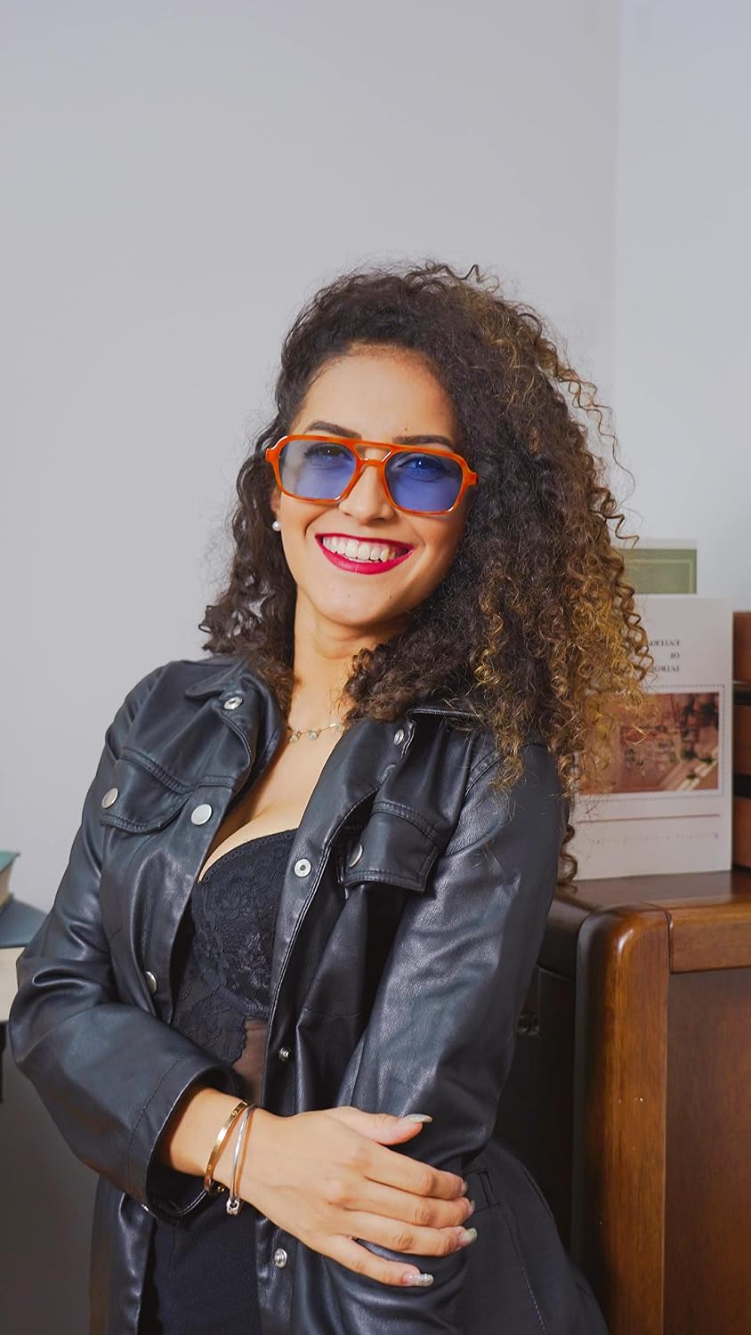 ÉÌƷͼƬ 6 | B0925V3NP4 | FEISEDY Vintage Square 70s Flat Aviator Sunglasses Women Men Metal Design Shades B2752