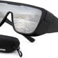 Matte Black Frame & Silver Mirror Lenses / 133 Millimeters | B0H2Z1F6H9 | FEISEDY Fit Over Glasses Polarized Sunglasses for Men Women B0456