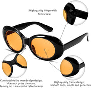 ÉÌƷͼƬ 48 | B074H8KFSZ | FEISEDY Sunglasses White Oval Clout Goggles for Women Men Retro Round Trendy Rimmed Clueless Costume Frame B2253