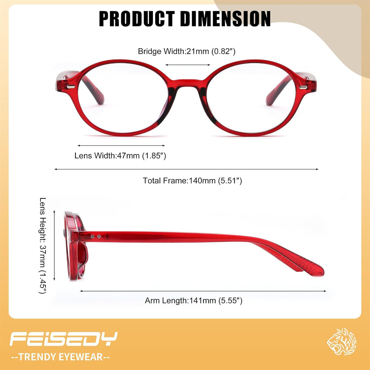 ÉÌƷͼƬ 63 | B0DJ4YNFXZ | FEISEDY Vintage Oval Blue Light Glasses for Women Men Stylish Lightweight 90s Eyeglasses Fake Nerd Y2k Eyewear Frame B0242