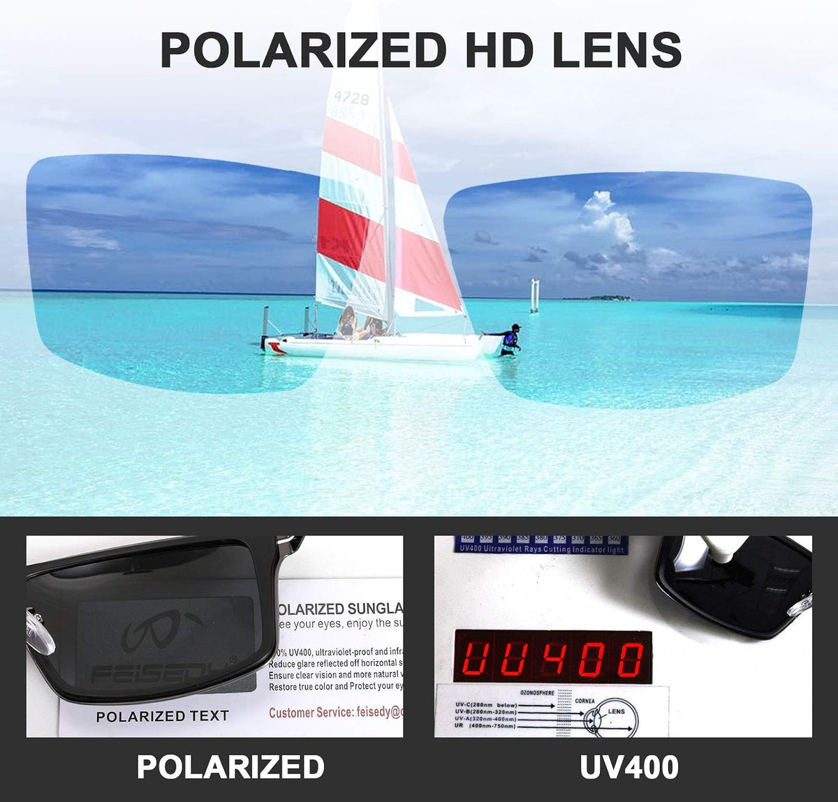 ÉÌƷͼƬ 6 | B08NWWZK7V | FEISEDY Polarized Sunglasses Rectangular Metal Ultra Lightweight Men's Sunglasses B2704