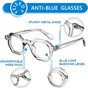 ÉÌƷͼƬ 11 | B0CSSL3RWH | FEISEDY Retro Octagon Blue Light Glasses for Women Men Vintage Polygon Anti Glare Eyeglasses B0102