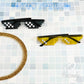 商品图片 20 | B09SCSCKL3 | FEISEDY 2PACK Thug Life Sunglasses Funny Pixelated Mosaic Gamer Glasses Party Disco Cool B2876-F2