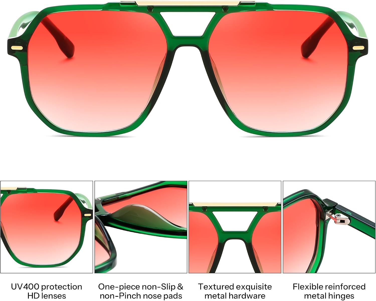商品图片 12 | B0H71K72HH | FEISEDY Retro Aviator Sunglasses for Women Men 70s Square Sun Glasses B0281