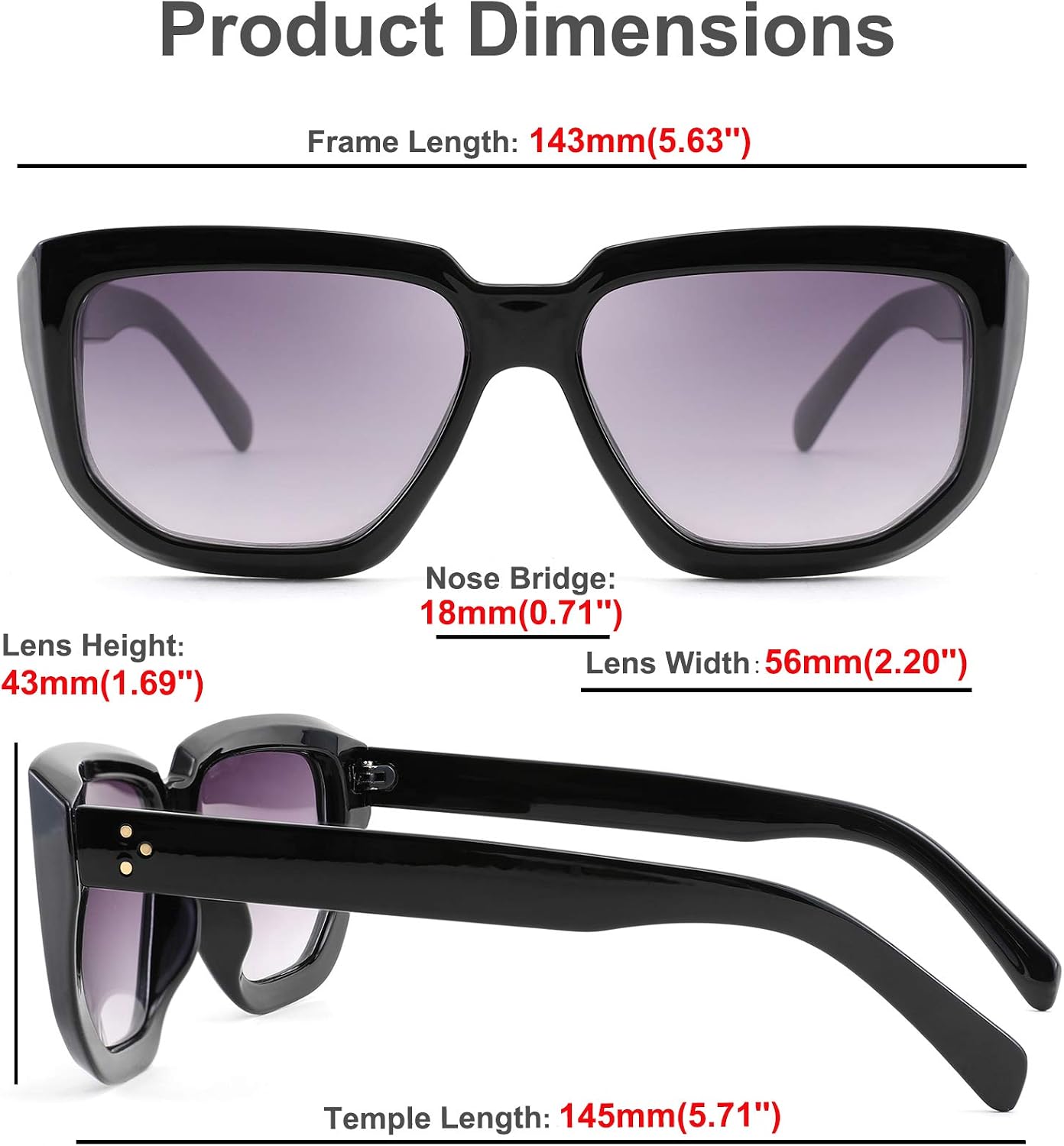 商品图片 6 | B08PD9KPH8 | FEISEDY Women Retro Square Sunglasses Trendy Shield Flat Top Shades B2717