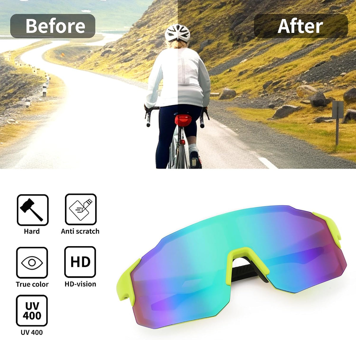ÉÌƷͼƬ 20 | B0DTYL7JBV | FEISEDY Sports Sunglasses for Men, Women and Teens - Baseball, Biking, Cycling UV400 Protection B2388