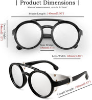 ÉÌƷͼƬ 16 | B09WN3J4YZ | FEISEDY Retro Round Steampunk Sunglasses Women Men Leatherwear B2532