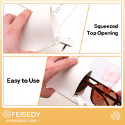 ÉÌƷͼƬ 26 | B0FKBLV8J9 | FEISEDY 2Pack Portable Glasses Case with Clip Hook, Soft Leather Eyeglass case Bag, Slim Sunglasses Pouch B0313