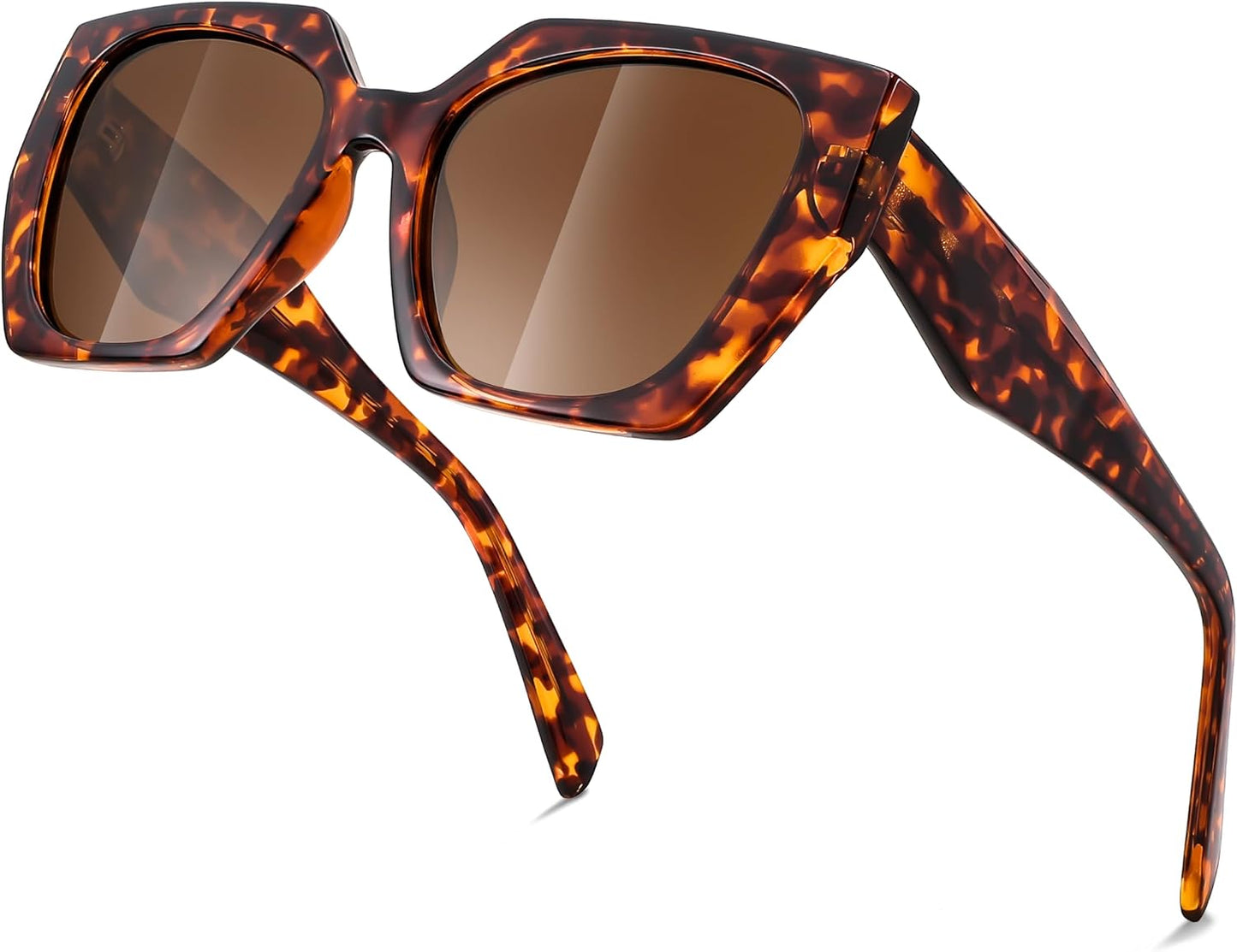 006 Leopard / 52 Millimeters | B0CNCX23PY | FEISEDY Trendy Polarized Sunglasses, Oversized Irregular TR Frame for Women Men, Retro Shades UV400 B0016