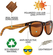 商品图片 16 | B07J2YHS4L | FEISEDY Polarized Wood Sunglasses Women Men HD UV400 Driving Fishing Golf Sunglasses B2448