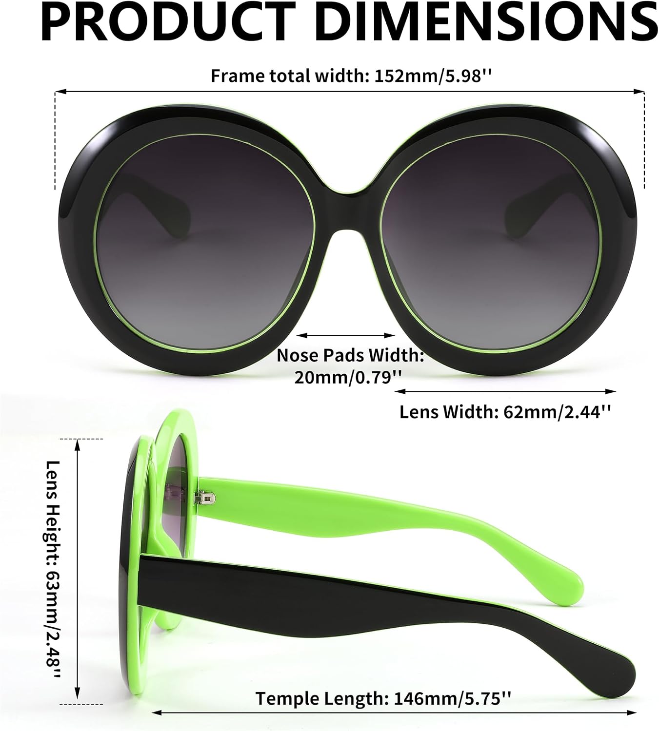 商品图片 24 | B0C7ZVD4MD | FEISEDY Oval Oversized Trendy Sunglasses Women Men Stylish Retro Big Frame Vacation Sun Glasees UV400 Protection B0017