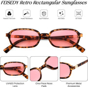 ÉÌƷͼƬ 29 | B0DX1678RX | FEISEDY Retro Rectangular Sunglasses for Women Men 90s Small Vintage Fashion Square Sunnies B0282