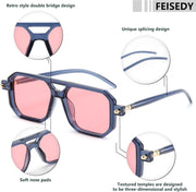 ÉÌƷͼƬ 10 | B09YTJ4FQZ | FEISEDY Vintage Square 70s Flat Aviator Sunglasses Women Men Classic Retro Stylish Frame UV400 Sunglasses B2622