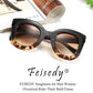 商品图片 18 | B083TZVTXV | FEISEDY Retro Oversized Square Horn Sunglasses Semi Cat Eye Butterfly Glass Big Thick Bold Frame B2572