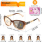 商品图片 10 | B0D2RBKKPD | FEISEDY Polarized Women Sunglasses Retro Shades Photochromic Lens Sparkling Crystal Sunglasses UV400 Protection B0144