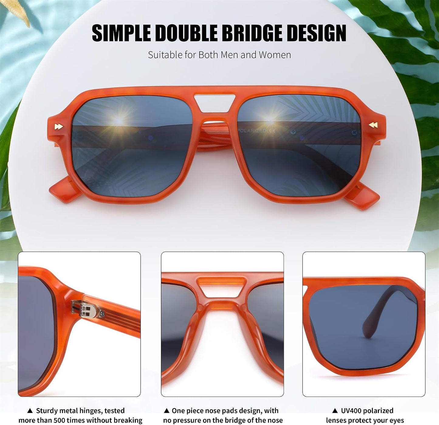 商品图片 20 | B0DSH2BVX5 | FEISEDY Polarized Aviator Sunglasses Men Women, Retro 70s Style Design - UV400 Protection, Driving & Daily Wear B0203