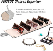 ÉÌƷͼƬ 10 | B0CSFHKMSS | FEISEDY Sunglasses Organizer 5 Slots Travel Glasses Case,Hanging Eyewear Holder Fashionable PU Leather Eyeglass Case B0087