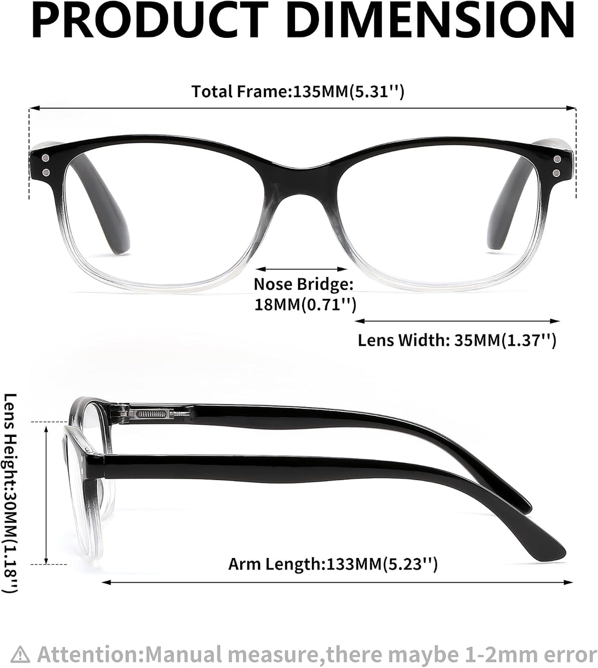 ÉÌƷͼƬ 13 | B0F7HQL9ND | FEISEDY 6/5 Pack Classic Reading Glasses Rectangular Readers B0297