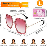 ÉÌƷͼƬ 36 | B08C7TTTDN | FEISEDY Women Large Hexagon Inspired Sunglasses Fashion Irregular Design Style Geometric B2503