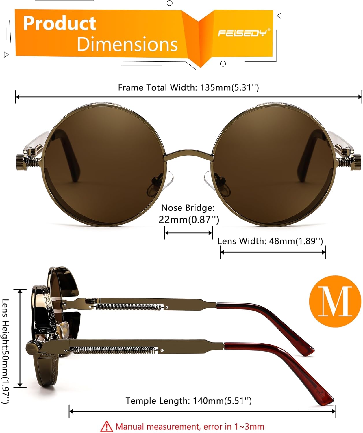 商品图片 61 | B06XY36GDW | FEISEDY Retro Gothic Steampunk Sunglasses For Men Women