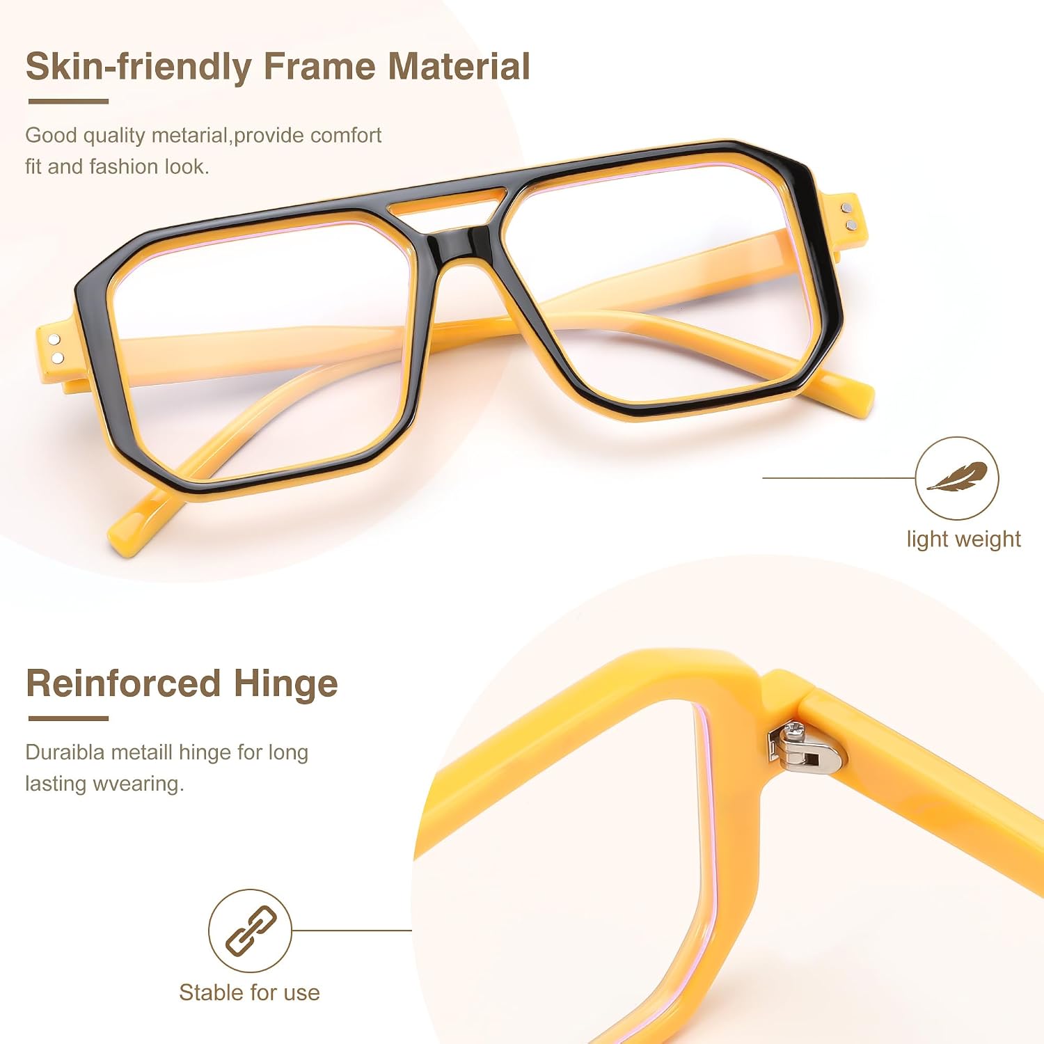 商品图片 22 | B0D3P82MGV | FEISEDY Blue Light Blocking Glasses, Aviator Frame Computer Reading/Gaming/TV/Phones Glasses for Women Men B0165