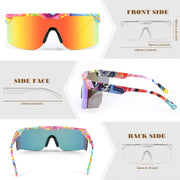 ÉÌƷͼƬ 5 | B0CFFGCBZ6 | FEISEDY Sunglasses Women Men Sports, 80s Visor Retro Neon Square Sun Glasses, Miorred Shades UV400 B0004