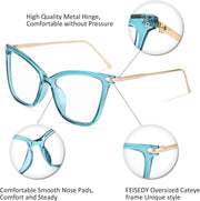 ÉÌƷͼƬ 32 | B07KK3P4KT | FEISEDY Oversized Cat Eye Glasses Frame with Clear Lenses Eyewear for Women B2460