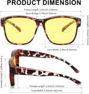 ÉÌƷͼƬ 36 | B0DJS7NVNT | FEISEDY Night Vision Driving Glasses Anti Glare Fit Over Glasses for Men Women Polarized Nighttime B0250