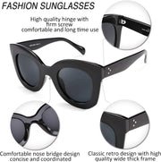 ÉÌƷͼƬ 5 | B083TZVTXV | FEISEDY Retro Oversized Square Horn Sunglasses Semi Cat Eye Butterfly Glass Big Thick Bold Frame B2572