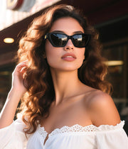 ÉÌƷͼƬ 2 | B0F8N6T6HM | FEISEDY Women's Polarized Cat Eye Sunglasses - UV400 Protection, Trendy Design for Driving & Daily Wear B0299