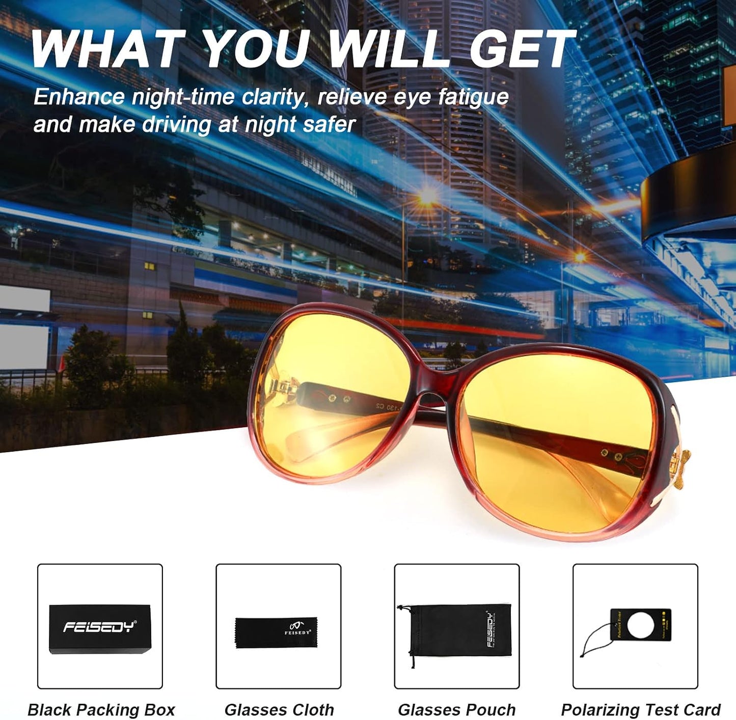 商品图片 50 | B08S7G8RRP | FEISEDY Oversized Polarized Sunglasses Women Men Large Shades B2730