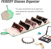 ÉÌƷͼƬ 38 | B0CSFHKMSS | FEISEDY Sunglasses Organizer 5 Slots Travel Glasses Case,Hanging Eyewear Holder Fashionable PU Leather Eyeglass Case B0087