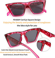 ÉÌƷͼƬ 36 | B0C5378735 | FEISEDY Vintage Square Cat Eye Sunglasses Women Trendy Cateye Sunglasses B2473