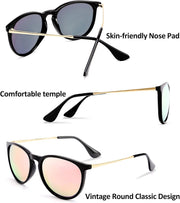 ÉÌƷͼƬ 9 | B0836LJXDK | FEISEDY Polarized Sunglasses Women Men Vintage Round Classic Mirrored Sun Glasses B2571