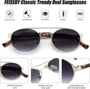 ÉÌƷͼƬ 27 | B0DRYKH1MV | FEISEDY Classic Trendy Oval Sunglasses Women Men Cute Small Shade Metal Frame Sunnies B0264