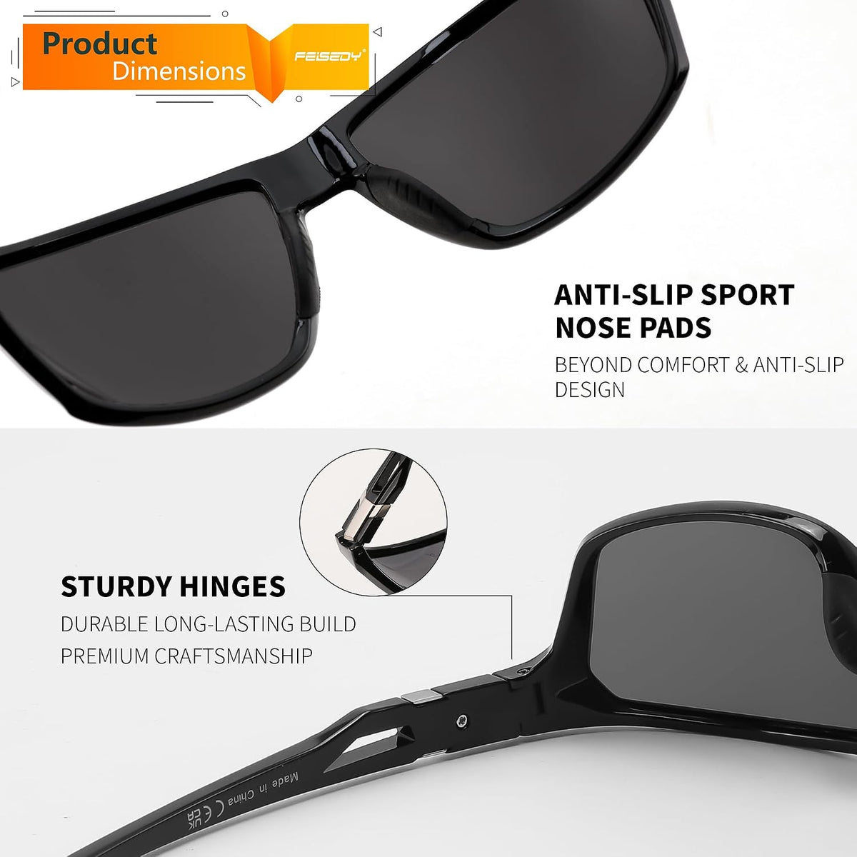 ÉÌƷͼƬ 15 | B0GZTNR5BZ | FEISEDY Sport Sunglasses Polarized UV400 Protection for Men Women B1389