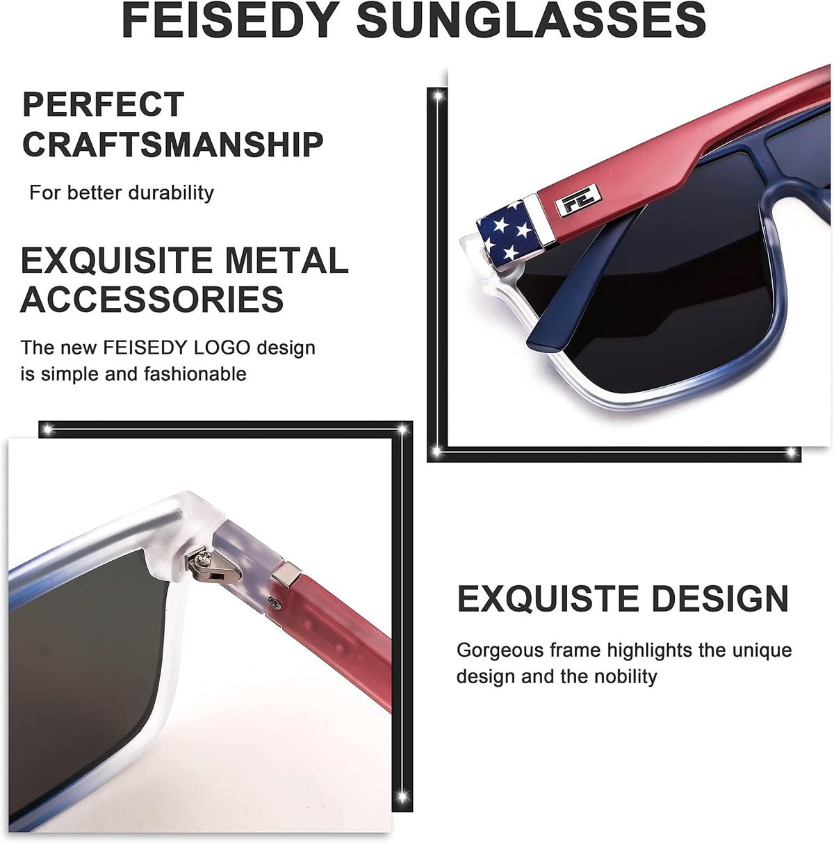 ÉÌƷͼƬ 102 | B0B2836HD6 | FEISEDY Sunglasses for Women Men, Fashion Mirrored Single Lens Shades