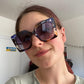 商品图片 103 | B08HVPGJW5 | FEISEDY Sunglasses Womens Trendy, Oversized Square Shades, Pearl Inlay Cat Eye Frame UV400 Protection B2625