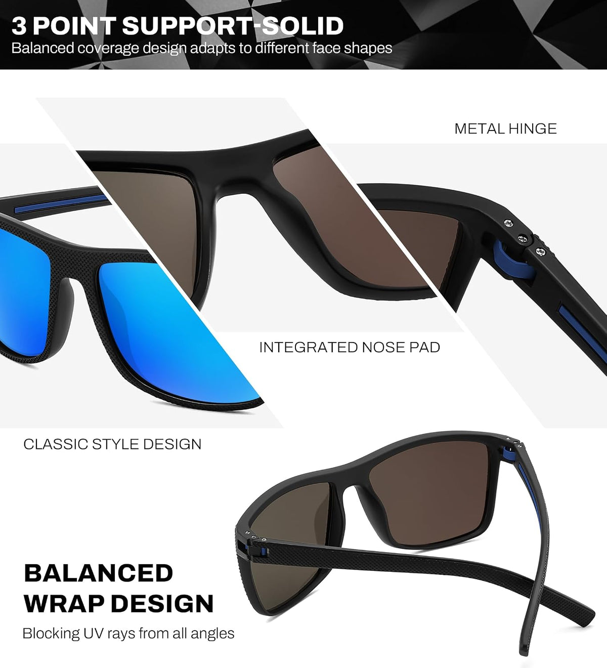 ÉÌƷͼƬ 11 | B0F8J2TQSK | FEISEDY Polarized Sunglasses for Men and Women Lightweight Frame Sun Glasses with UV400 Protection for Driving Fishing B0301